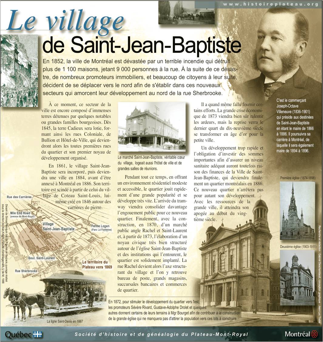 Plaque du Village Saint-Jean-Baptiste